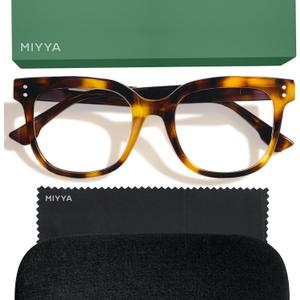 miyya Stylish Reading Glasses for Women, Cheaters Eyeglasses, Oversized Blue Light Readers, Fashion Eye Glasses (Tortoiseshell. +1.5)