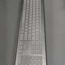 Wireless Keyboard and Mouse Combo - Full Size Slim Thin Wireless Keyboard Mouse with Numeric Keypad 2.4G Stable Connection Adjustable DPI (White & Silver)