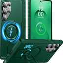 CENMASO Magnetic Case for Samsung Galaxy S25 Ultra with 360 Spin Stand, Compatible with Magsafe, Military Grade Protection, Shockproof Case for Galaxy S25 Ultra with Kickstand & Ring Stand, Green