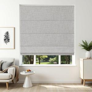 Joydeco Cordless Roman Shades, Linen Window Blinds, 40" W×75" H, White
Thermal Insulated Blackout Blinds, Room Darkening Shades for Indoor Windows, Easy to Install
