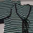 OYOANGLE Women's 2 Piece Outfits Striped Bow Tie Front Tank Top and Shorts Summer Lounge Set, XL