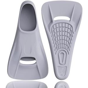 Swim Fins Adult Swim Training Fins for Pool Lap Swimming Comfortable Silicone Full Foot Pocket Travel Size Fins Short Blade Floating Flippers for Snorkeling Diving Swimming Adult Men Women Medium, Size 7.5-8.5 