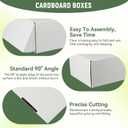 10"x8"x3" Shipping Boxes Set of 5, White Corrugated Cardboard Box Literature Mailer