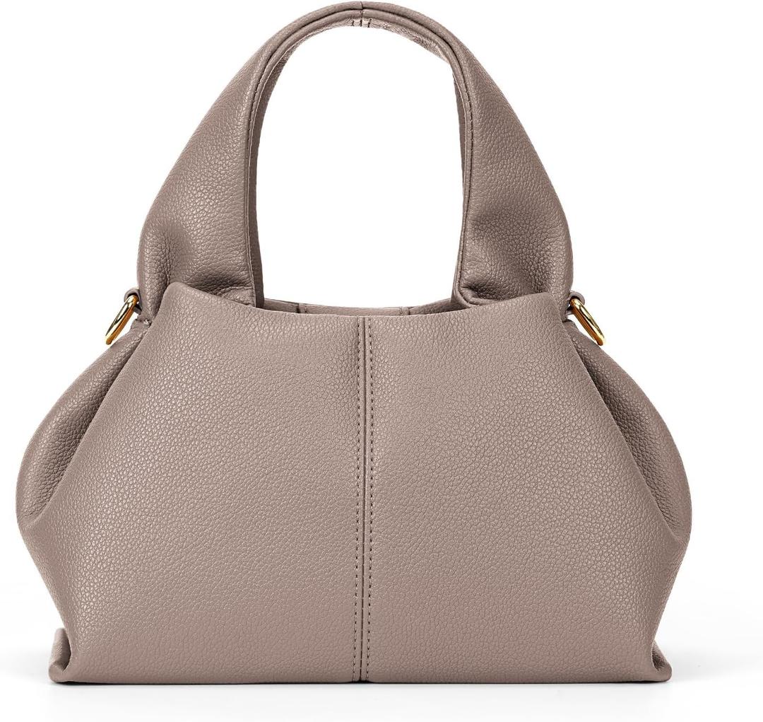JQWYGB Cloud Pouch Dumpling Clutch Purse Women Tote Shoulder Retro Crossbody Bag with Removable Strap (X-Small, Grey-mini)