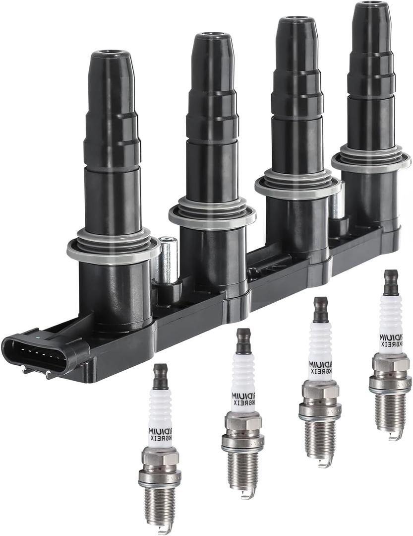B4B BANG 4 BUCK UF620 Ignition Coil Pack and 4 Platinum Spark Plugs Compatible with Chevrolet Chevy Pontiac Replacement for UF620 25186687, 55561655, 96476983