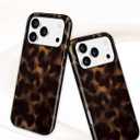 Jusy Compatible with MagSafe Brown Tortoise Shell Print Case for iPhone 17 Pro, Amber Trendy Luxury Magnetic Soft TPU and Hard PC Protective Phone Cover for Women Girls - Tortoise Shell