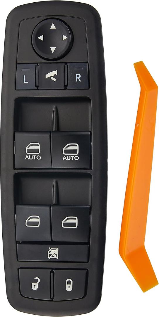 Power Window Switch.11 Metal Pins.Fits for 2016-2018 Ram 1500 2500 3500,2019-2021 Ram 1500 Classic.Driver Side Control Door vidrios Master Switch. Replaces 56046826AC (Green Light)