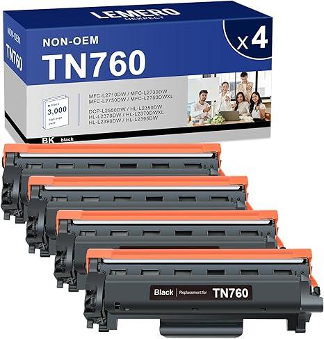 LEMERO UEXPECT TN760 Toner Compatible for Brother Printer Replacement for Brother TN760 TN-730/TN-760 TN730 High Yield for MFC-L2710DW MFC-L2717DW HL-L2350DW HL-L2395DW DCP-L2550DW Printer, 4 Pack LEMERO UEXPECT TN760 Toner Compatible for Brother Printer Replacement for Brother TN760 TN-730/TN-760 TN730 High Yield for MFC-L2710DW MFC-L2717DW HL-L2350DW HL-L2395DW DCP-L2550DW Printer, 4 Pack
