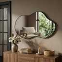 Irregular Wall Mirror 2440 Inch Wall Mirrors Decorative Black Modern Asymmetrical Abstract Mirror for Bathroom Bedroom Living Room Entryway Hallway