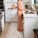 DEXI Kitchen Floor Mats Cushioned Anti Fatigue Runner Rug, 23x59 | Beige/White Soft Comfort Memory Foam, Easy Care, Waterproof, Standing Padded for Front Sink Laundry Office Farmhouse, 59"L x 23"W x 0.4"Th