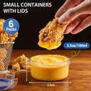 Small Containers with Lids, [4 Pack] 3.5 oz Reusable Plastic Jars for Snack and Puree, Salad Dressing Container to Go, Small Condiment Containers for On-the-Go Meals, Sauce Containers, BPA-Free