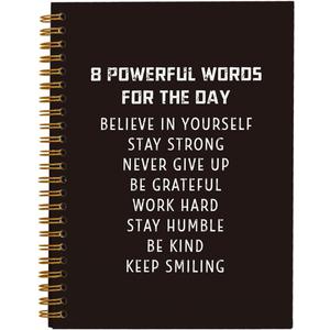 hold fizz Inspirational Notebooks Journal, 8 Powerful Words for the Day, Motivational Notebook, Inspirational Gifts for Women Men, Spiral Notebook 5.5 x 8.3
