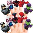 Spidey & His Amazing Friends 10 Piece Finger Puppet Set - Party Favors, Educational, Bath, Floating Pool, Beach Toys, Playtime