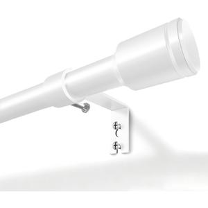 5/8 Diameter Curtain Rods 30-60 Inch, for 30-54 Inch Windows, Adjustable Splicing White Curtain Rods for Windows with Brackets, Window Rod Long Small Curtains Rod