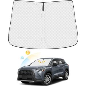 Windshield Sun Shade for 2022-2026 Toyota Corolla Cross (Not for Corolla) Accessories Thicken 6-Layer Front Window Sunshade Cover Sun Visor Protector Foldable Block UV Rays Keep Vehicle Cool