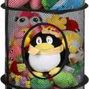 coastal rose Hanging Net for Stuffed Animals, Foldable Storage Organizer 5 Compartments Toy Storage Organizer for Kid Room Toys, Gloves,Hats,Socks StorageBlack (Black (1 Pack))