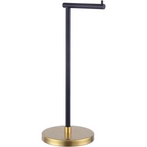 GERZWY Bathroom Toilet Paper Holder SUS 304 Stainless Steel Stand Modern Paper Towel Holder Free Standing for Countertop (Black & Gold) DZY002-BD, Missing Pieces