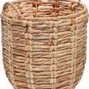 happimess Laurel Hand-Woven Abaca Storage Basket 19", Natural | Wicker Seagrass Container with Handles for Decoration, Laundry Room Entryway Hamper, 22 Pounds Capacity, Braided Accents