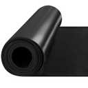 1/8" Thick 80" x 40" Heavy Duty Solid Rubber Sheet, High Temp Silicone Rubber Roll, Waterproof SBR Mat for DIY Pads, Cushioning, Flooring - Black