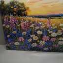 Shoci Large Landscape Wall Art - Sea of Colorful Flowers Canvas Picture for Living Room Rustic Floral Field Painting Prints Decor Warm Natural Scenery Artwork Wall Art for Bedroom Decoration 24" X 48"