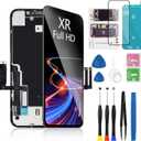 For IPhone XR Screen Replacement 6.1 Inch Black, MrR.OMW 3D Touch LCD FHD Display Digitizer Frame Assembly for A1984, A2105, A2106, A2108 with Repair Tools Kit