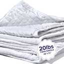 Weighted Blankets for Adults, 20lbs White (48" x 72", Twin/Single) - Heavy Comfort Cotton Blanket with Glass Beads - Ultra-Soft Premium Breathable Microfiber Duvet Cover - Machine Washable (20 lbs 48"x72" Twin/Single)