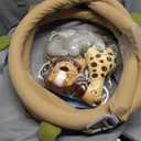 Blissful Diary Baby Play Gym & Activity Mat, Oversize Leaf Shaped Baby Play Mat W 6 Detachable Toys, Tummy Time Mat Promote Motor Skills & Sensory Development Mat, Newborn Infant Baby Essentials Gift