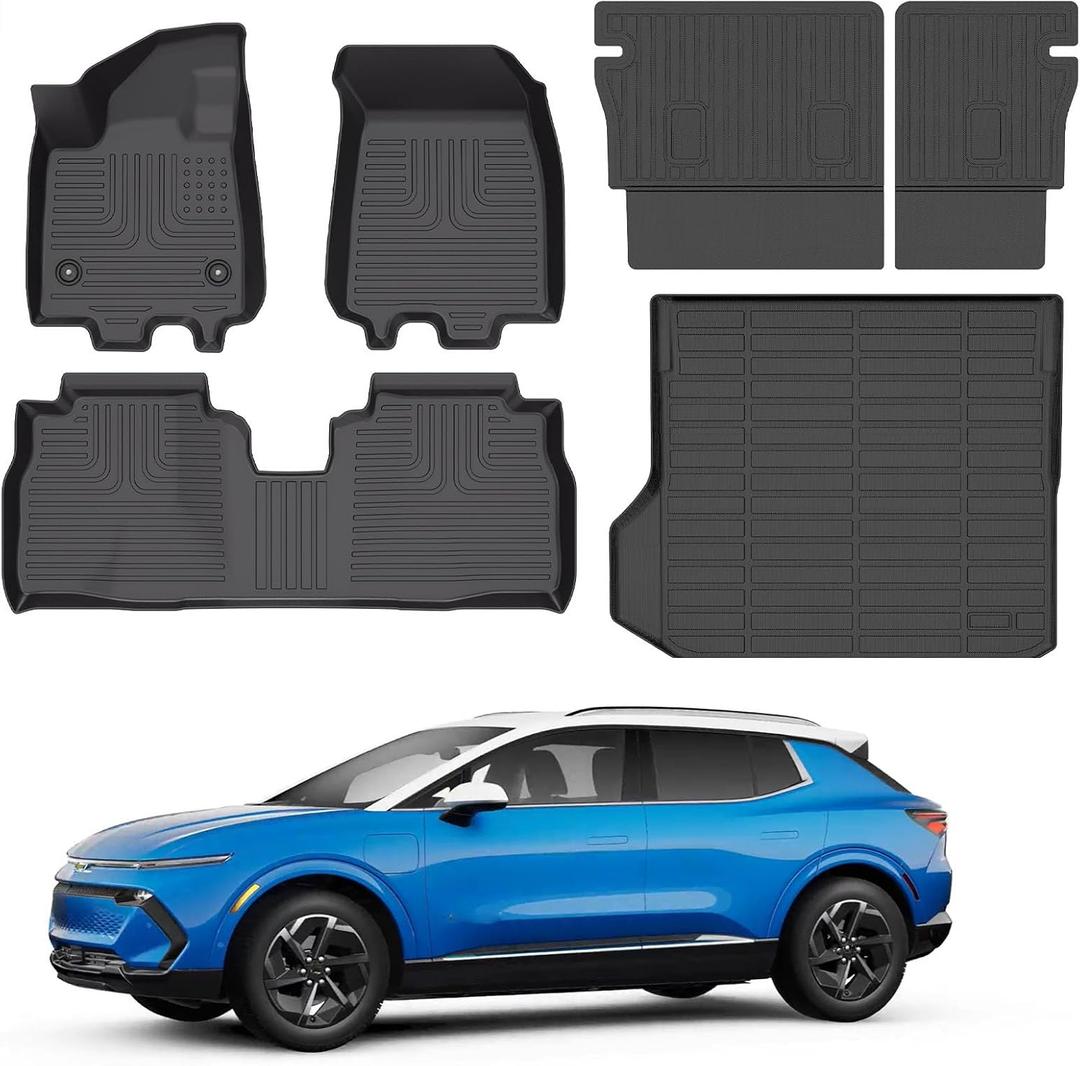 for Chevy Equinox EV Floor Mats 2026 2025 2024(Non Fuel),Car Mats for Chevy Equinox EV All Weather Floor Mats Cargo Liner Accessories Backrest Cargo Mat