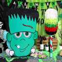 Large Halloween Green People Frank Pinata- Cute Monster Design - Piata Kit with Stick, Rope, Blindfold, Confetti for Halloween Parties & Kids' Events (21"  16.5"  3")