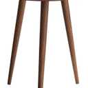 Walnut Side Table, Round End Table, Solid Rubberwood Small Accent Table, Drink Table with 3 Legs for Living Room, Bedroom, Balcony, and Small Spaces