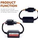 2 PCS H13/9008 LED Light Decoder, Plug-and-play Anti Flicker Harness Adapter for LED Light Systems, Waterproof Audio Filter, Bulb Retrofit Warning Error Decoder for Most Cars (Black)