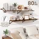 Fun Memories Floating Shelves for Wall, 12 Inch Deep Floating Shelves Set of 2, 55W x 12D Large Wall Shelf with Sturdy Metal Brackets for Living Room, Bathroom, Bedroom and Kitchen, Rustic Brown