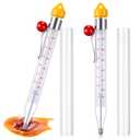 Photect 2 Pcs Candy Thermometer with Pot Clip 8" Deep Fry Oil Thermometer Instant Read Cooking Food Thermograph Sugar Syrup Jam Jelly Oil Temperature Kitchen Accessories for Home Cooking(Yellow)