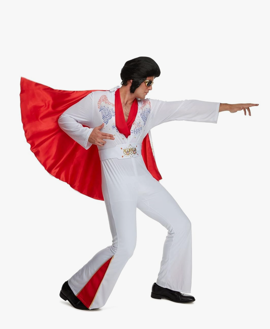 Morph Vegas Rockstar Costume Adult Men Disco Jumpsuit 70s Halloween Outfit for Men Party Wear XL