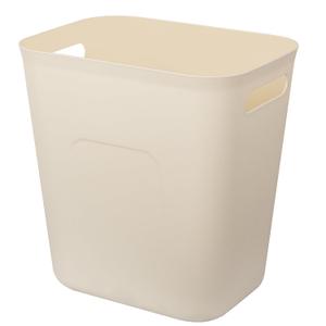 UUJOLY Plastic Small Trash Can Wastebasket, Garbage Container Basket for Bathrooms, Laundry Room, Kitchens, Offices, Kids Rooms, Dorms, 3.5 Gallon, Beige