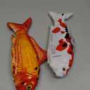 TOOGE 2 Pack 9" Floppy Fish Cat Toys with SilverVine and Catnip for Indoor Cats for Small Dogs Interactive Automatic Flopping Fish Cat Kicker Toys for Cats Puppy Small Dog (Koi + Red Koi)