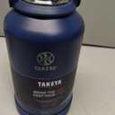 Takeya Actives Stainless Steel Water Bottle, Insulated Spout Lid, Keeps Drinks Cold 24 Hrs, Leakproof, Durable, Dishwasher Safe, Ideal for Gym, Travel, Fits Most Cup Holders, 64 oz/Midnight Blue