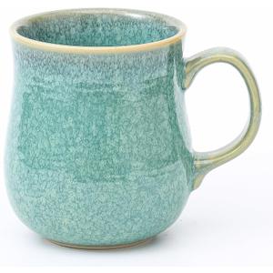 21 oz Large Ceramic Coffee Mugs, Pottery Mug Handmade, Ceramic Tea Cups with Handle for Office and Home, Dishwasher and Microwave Safe (Crystal Green)