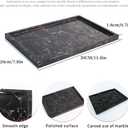 100% Natural Marble Serving Tray Luxury Calaccata Viola Marble Storage Tray for Home Decor Stone Tray for Bathroom/Kitchen/Vanity/Dresser,Plate Holder for Tissues, Candles, Towel