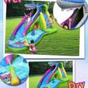 ACTION AIR Inflatable Waterslide-NO Blower Shark Bounce House for Kids, Wet and Dry Water Slide, 580W/0.8hp Air Blower Needed to Operate, Water Gun & Splash Pool Without Blower, 15'L11'W8'H