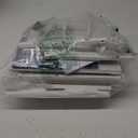 Furologee Nightstands Set of 2, End Tables Set of 2 with Charging Station and LED Lights, White Night Stands with 2 Fabric Drawers, Bedside Tables for Living Room/Bedroom