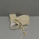 Verdusa Women's 2 Piece Bikini Set Swimsuits Swimwear Halter Triangle Top and Thong Bathing Suit (Beige)