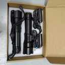 LED Flashlights High Lumens Rechargeable, 90000 Lumens Super Bright Flash Light Brightest Flashlight, 3 Modes IPX7 Waterproof, High Powered Tactical Flashlights for Camping Emergencies (2 Pack) (Black)