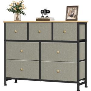 OLIXIS 7 Drawer Fabric Dresser, Storage Tower for Bedroom and Closet, 11.8"D x 39.4"W x 30.1"H