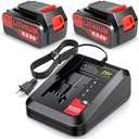 20v Lithium Battery Replacement for Black and Decker 6.0Ah Battery 2Pack with 1 Charger Combo Compatible with LBXR20, LBXR20B, LBXR20-OPE, LBXR2020, LBXR20, LB20, LBX20, LB2X4020 Cordless Power Tool
