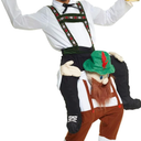 Morph One Size Fits Most Bavarian Piggyback Costume, Brown, White and Black, one size
