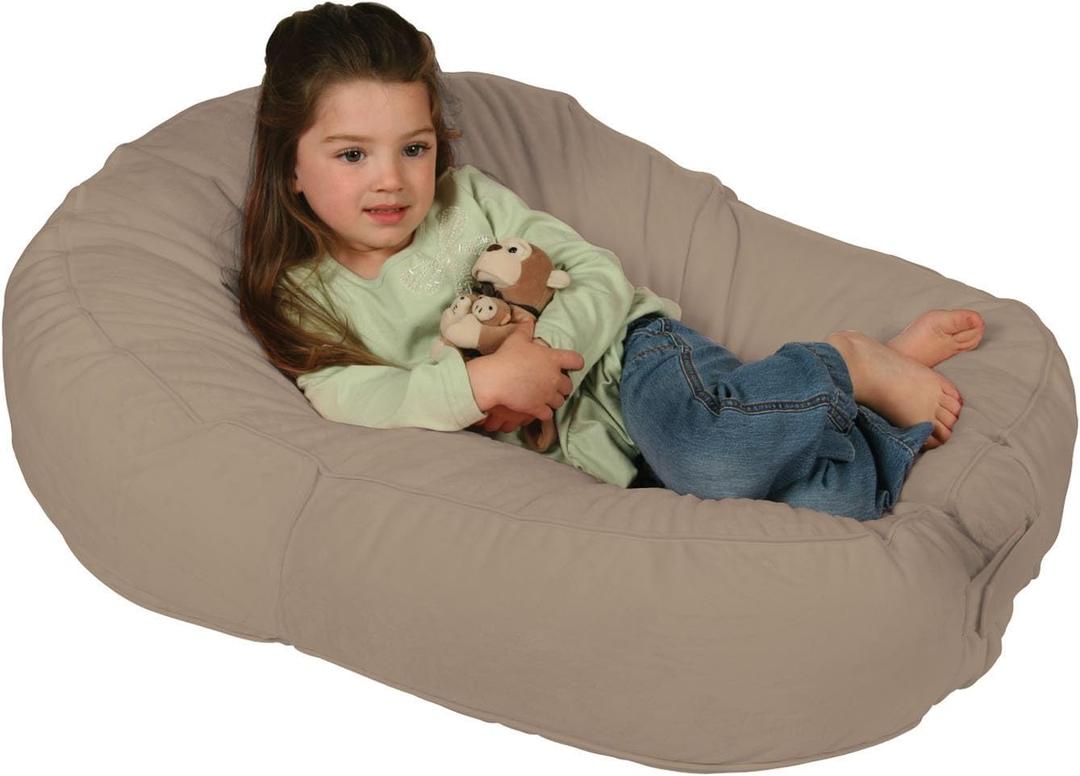 Leachco Pillay Plush Sling-Style Lounger, Latte