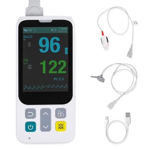 Handheld Pulse Oximeter for Infant, Newborn and Adult, Rechargeable Oximeter with Respiration Tracking, Continuous Monitoring with Alarm, Oxygen Reader for Finger Adults for Home & Sports Use