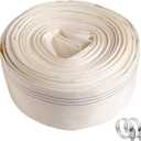 QuQuyi 6" x 30 FT Heavy Duty Reinforced PVC Swimming Pool Backwash Hose, General Purpose Lay-Flat Water Discharge pipe for Water Transfer Applications, White