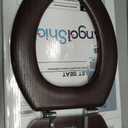 Elongated Toilet Seat Molded Wood Toilet Seat with Zinc Alloy Hinges, Easy to Install also Easy to Clean, Anti-pinch Wooden Toilet Seat by Angol Shiold (Elongated, Dark Brown)